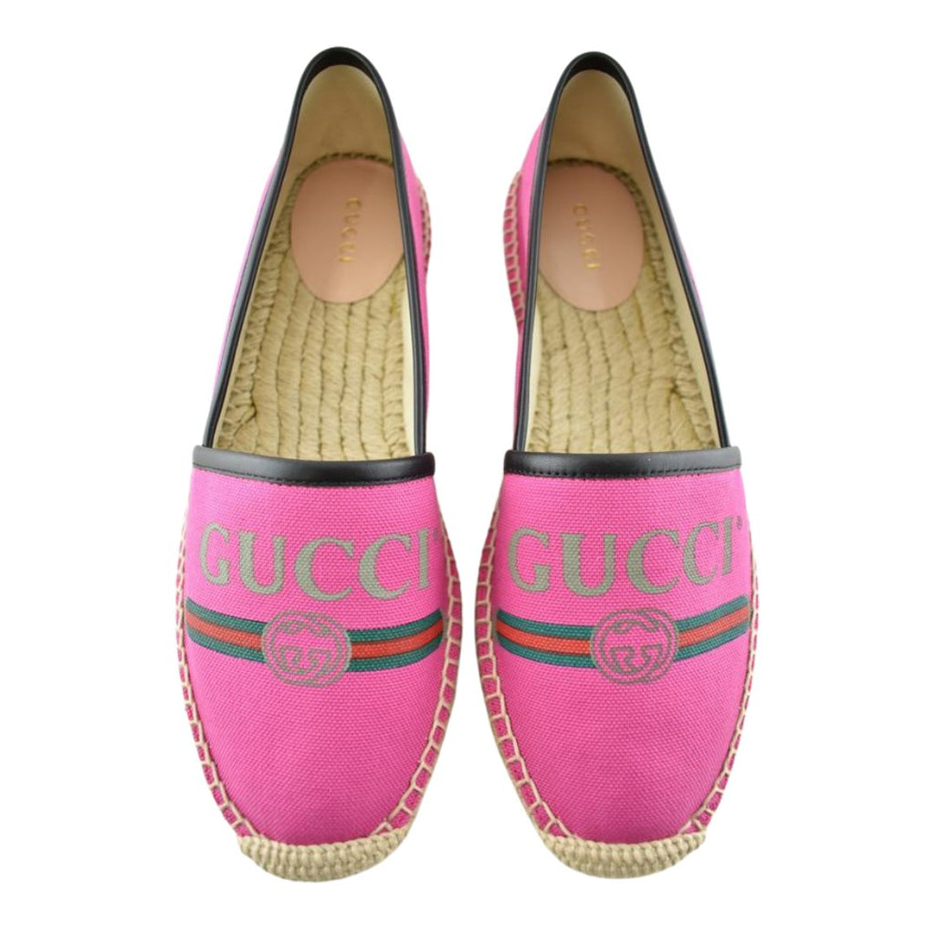 Gucci Brand New Pink Canvas GG Logo Espadrilles UK Size 6 V G