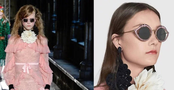 Gucci Brand New Pink Cat Crystal Eye Lips Sunglasses - V & G Luxe Boutique