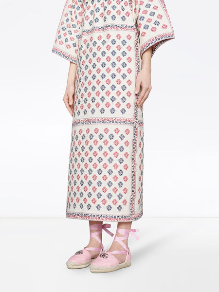 Gucci Brand New Pink Matelassé Ankle-Wrap Espadrilles, Size UK 6 - V & G Luxe Boutique