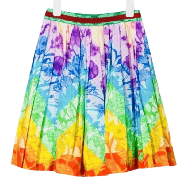Gucci Brand New Rainbow Floral Print Skirt, Age 12 / Small Adult - V & G Luxe Boutique