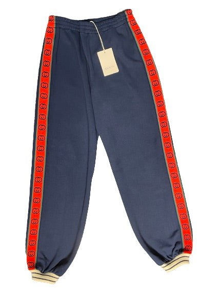 Gucci Brand New Signature Logo Navy Boys Joggers, Age 10 - V & G Luxe Boutique