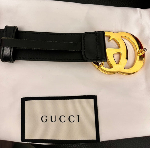 Gucci GG Black Belt Size XS/S - V & G Luxe Boutique