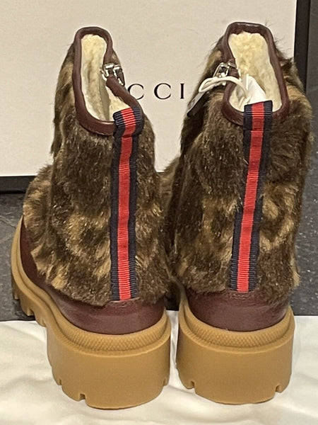 Gucci Kids' Faux Fur Boots In Brown Size EU 32 UK 13 - V & G Luxe Boutique