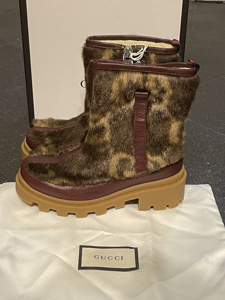 Gucci Kids' Faux Fur Boots In Brown Size EU 32 UK 13 - V & G Luxe Boutique