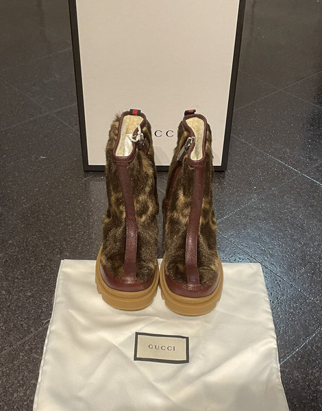 Gucci Kids' Faux Fur Boots In Brown Size EU 32 UK 13 - V & G Luxe Boutique