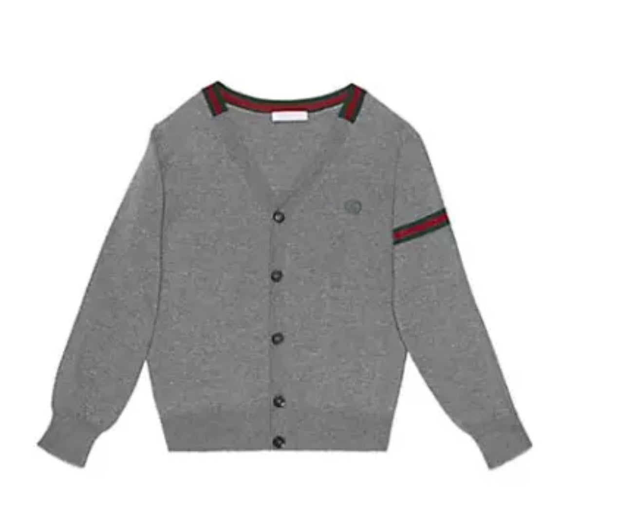Gucci Kids GG Logo Boys Grey Button Up Cardigan, Age 8 - V & G Luxe Boutique