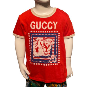 Gucci Kids Red Lion Print/25 Boys T-Shirt Top, Age – V G Luxe Boutique
