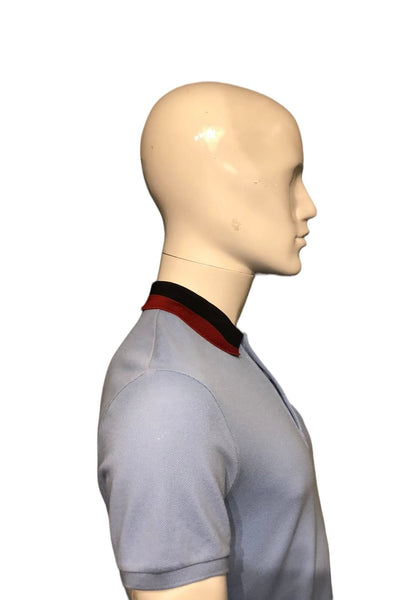 Gucci Light Blue Polo With Blue & Red Web Collar Size Small - V & G Luxe Boutique