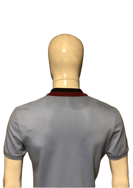 Gucci Light Blue Polo With Blue & Red Web Collar Size Small - V & G Luxe Boutique