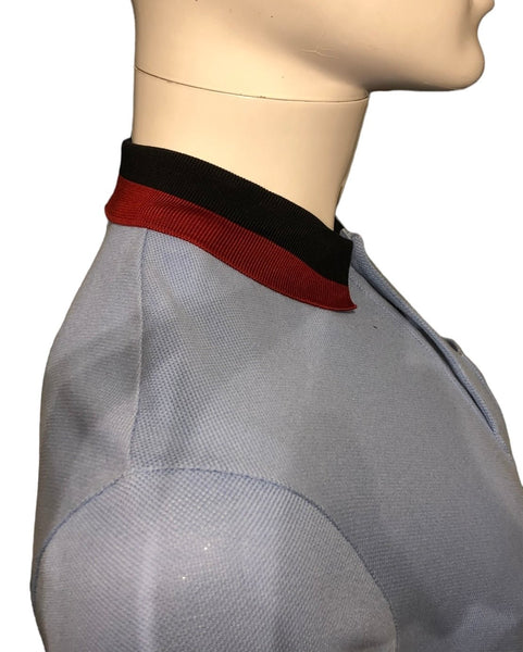 Gucci Light Blue Polo With Blue & Red Web Collar Size Small - V & G Luxe Boutique