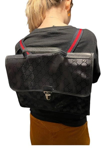 Gucci Navy Blue GG Monogram Unisex Backpack - V & G Luxe Boutique