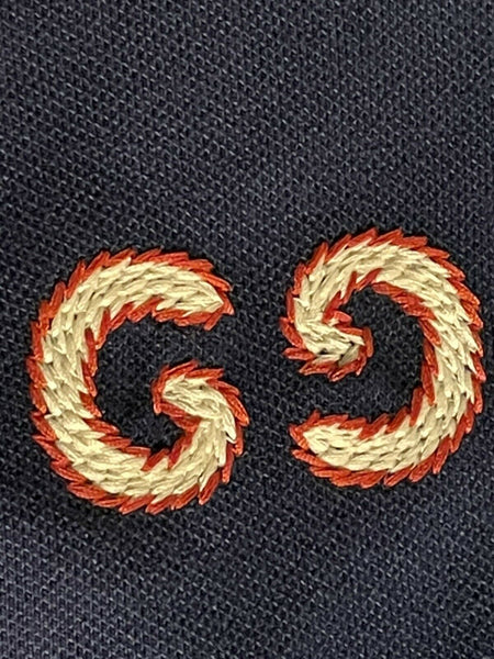 Gucci Navy Polo with GG embroidery Size Age 12 or Small Adult - V & G Luxe Boutique