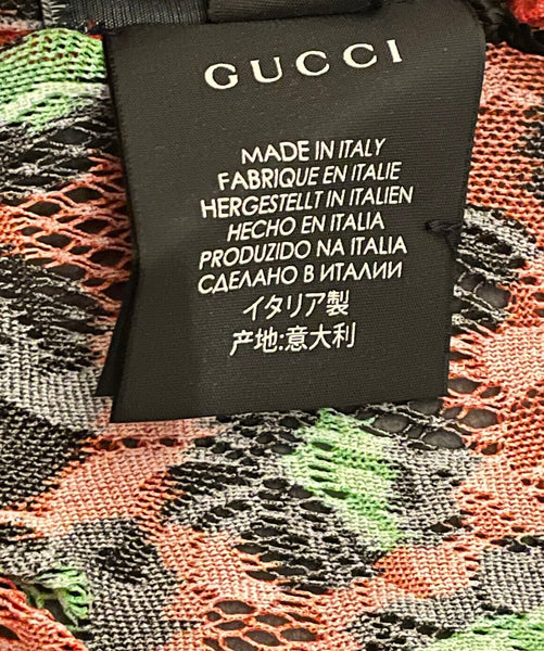 Gucci Neon, Red & Green Leopard Print Tights Size Medium - V & G Luxe Boutique