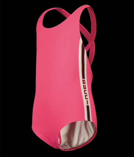Gucci Pink Girls Logo Swimming Costume - V & G Luxe Boutique