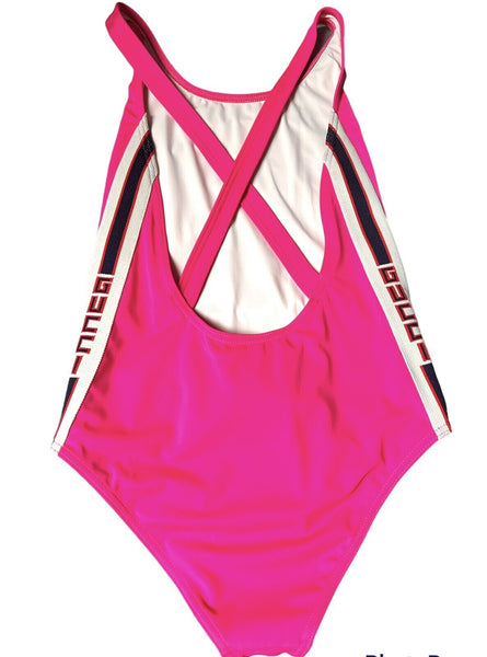 Gucci Pink Girls Logo Swimming Costume - V & G Luxe Boutique