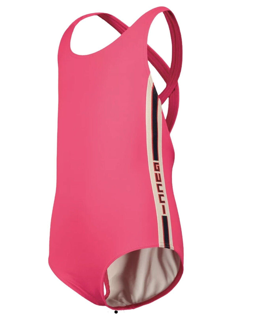 Gucci Pink Girls Logo Swimming Costume V G Luxe Boutique