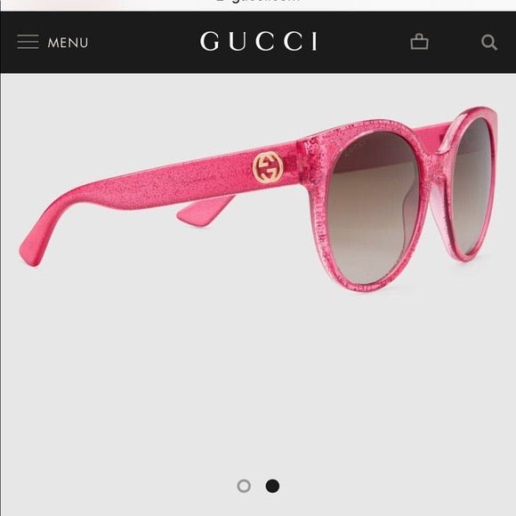 Gucci Pink Ladies Glittered Sunglasses - V & G Luxe Boutique