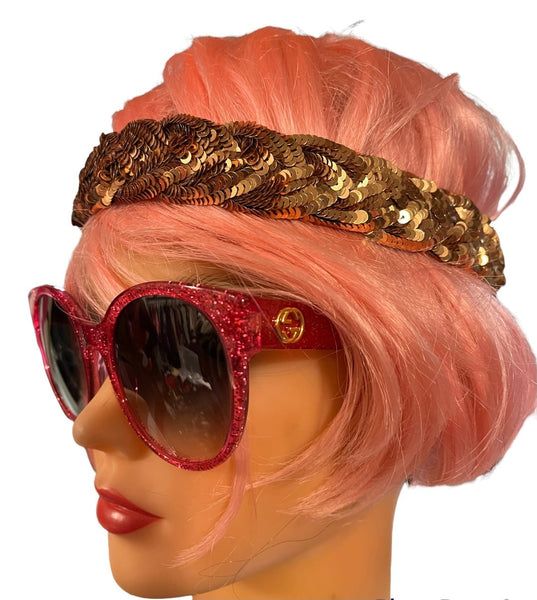 Gucci Pink Ladies Glittered Sunglasses - V & G Luxe Boutique