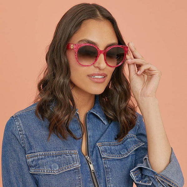 Gucci Pink Ladies Glittered Sunglasses - V & G Luxe Boutique