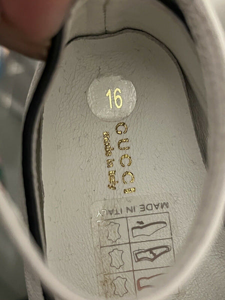 Gucci Pram Baby Girls White Leather Web Ballet Shoes EU 16 UK 0.5 - V & G Luxe Boutique
