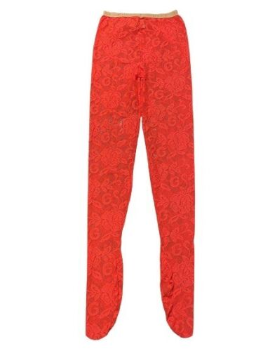 Gucci Red Floral Lace Tights Size Medium RRP £395 Sold Out Online - V & G Luxe Boutique