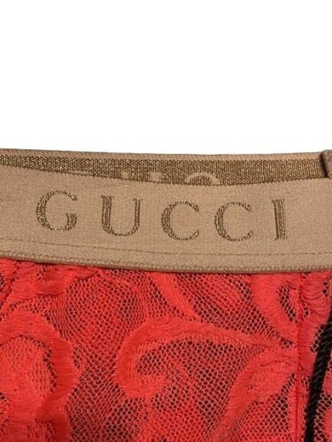 Gucci Red Floral Lace Tights Size Medium RRP £395 Sold Out Online - V & G Luxe Boutique