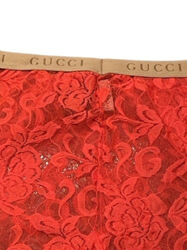 Gucci Red Floral Lace Tights Size Medium RRP £395 Sold Out Online - V & G Luxe Boutique
