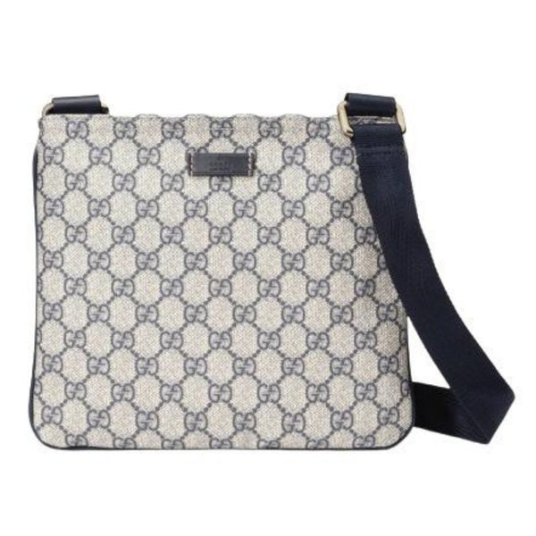 Gucci Unisex Blue Monogram Supreme Small Messenger Bag - V & G Luxe Boutique