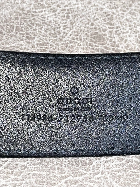 Gucci Unisex GG Black Leather Belt Size 36/38 - V & G Luxe Boutique