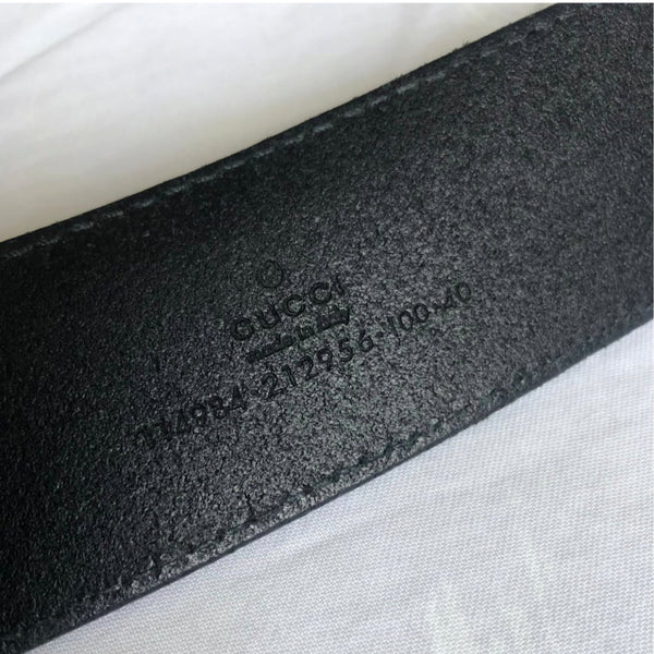 Gucci Unisex GG Black Leather Belt Size 36/38 - V & G Luxe Boutique