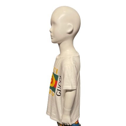 Gucci White Cotton Unisex T-shirt with Gucci GG Logo, Age 4 - V & G Luxe Boutique