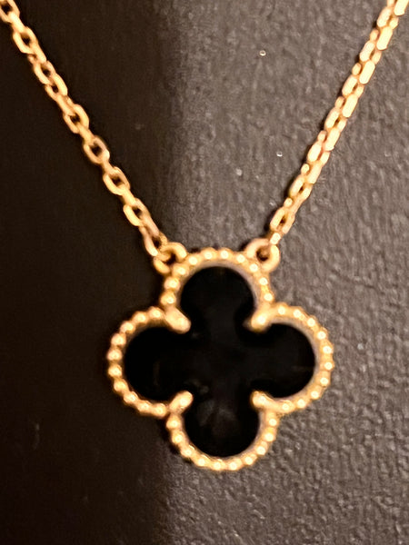 Van Cleef & Arpels Vintage Alahambra Onyx Necklace