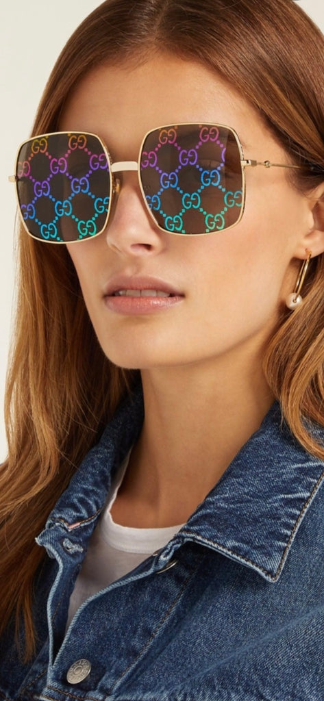 GG-monogram square-frame sunglasses