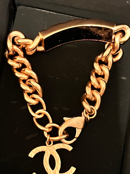 Chanel Chunky Bracelet with CC Charm