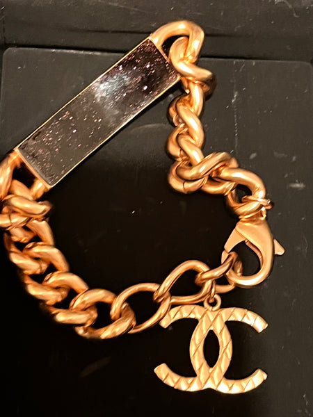 Chanel Chunky Bracelet with CC Charm
