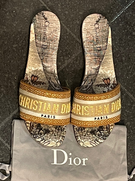 Dior Dway Beige Slides Size  EU 38