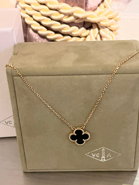 Van Cleef & Arpels Vintage Alahambra Onyx Necklace