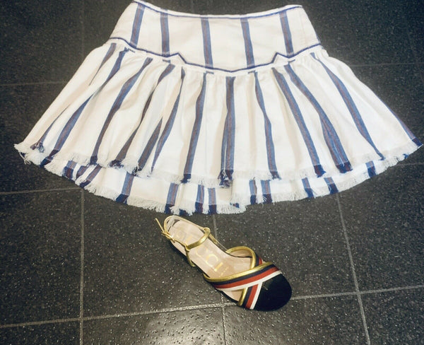 Isabel Marant Etoile Delia Striped Mini Skirt UK 8 - V & G Luxe Boutique