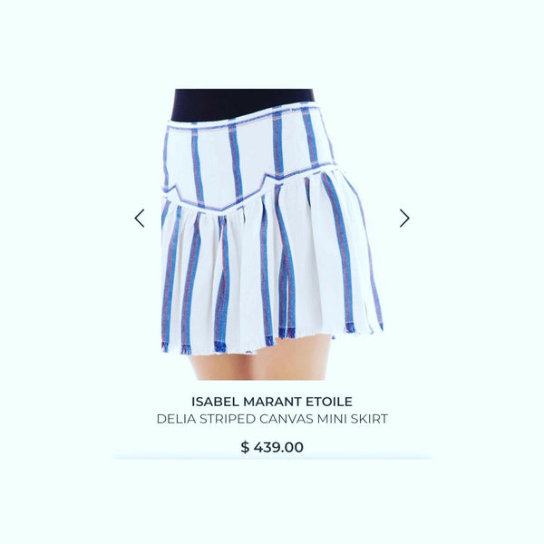 Isabel Marant Etoile Delia Striped Mini Skirt UK 8 - V & G Luxe Boutique