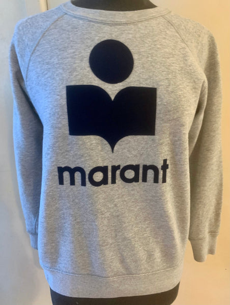 Isabel Marant Etoile Grey Logo Sweater, UK Size 8 - 10 - V & G Luxe Boutique