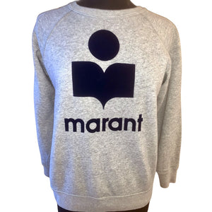Isabel Marant Etoile Grey Logo Sweater, UK Size 8 - 10 - V & G Luxe Boutique