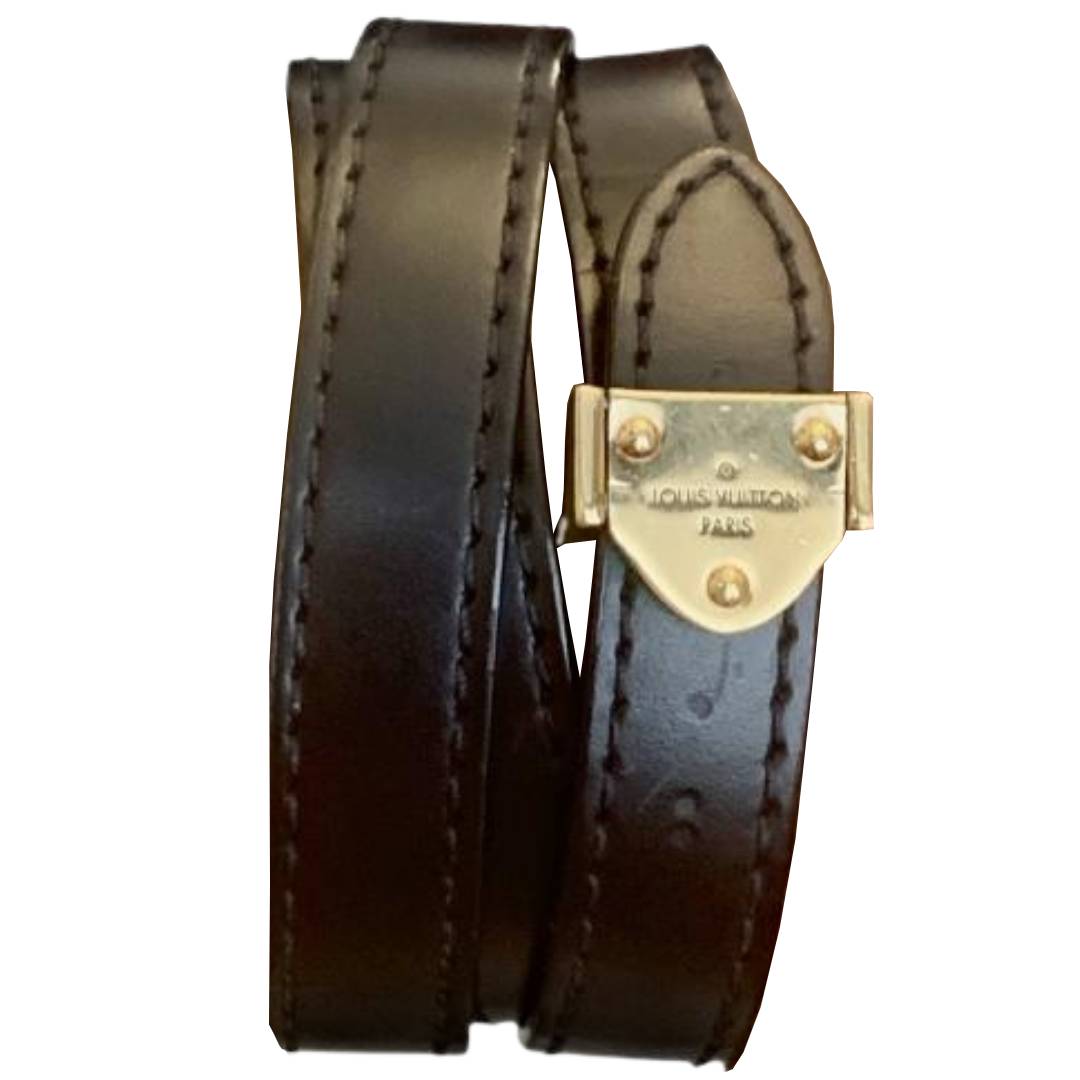 Louis Vuitton Black Leather Triple Bracelet, Small / Medium - V & G Luxe Boutique