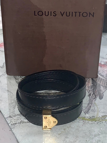 Louis Vuitton Black Leather Triple Bracelet, Small / Medium - V & G Luxe Boutique