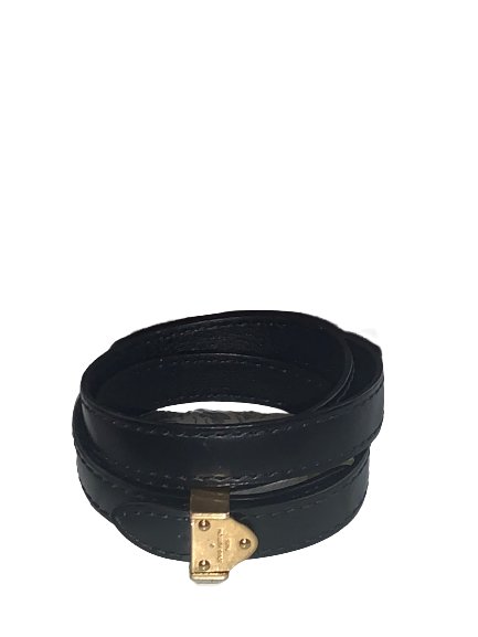 Louis Vuitton Black Leather Triple Bracelet, Small / Medium - V & G Luxe Boutique