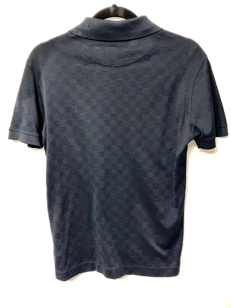 Louis Vuitton Men's Black Damier Pique Polo Shirt, Size Small – V