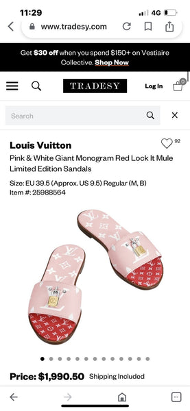 Louis Vuitton Pink Lock it Monogram Sandals - V & G Luxe Boutique