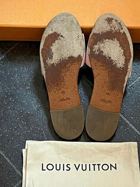 Louis Vuitton Pink Lock it Monogram Sandals - V & G Luxe Boutique