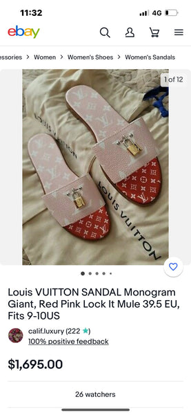 Louis Vuitton Pink Lock it Monogram Sandals - V & G Luxe Boutique