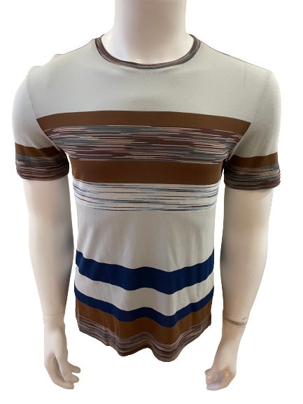 Missoni Men's Striped Multicoloured T-shirt, Size Small (S) - V & G Luxe Boutique