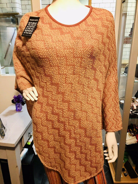 Missoni Multicoloured Orange Zig Zag Women’s Poncho Tunic Top One Size - V & G Luxe Boutique